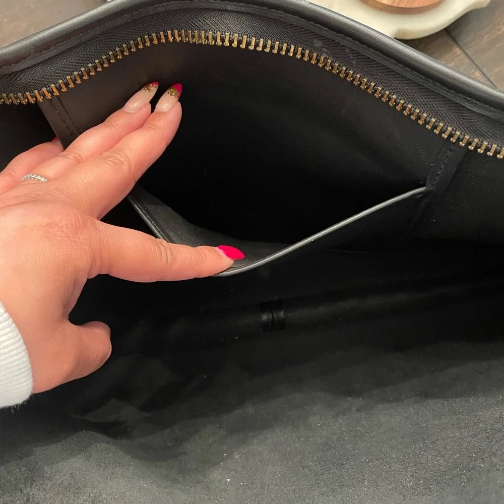 XL vintage Coach zip portfolio leather document laptop bag 5225 black - Picture 8 of 10